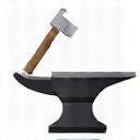 An icon of a hammer and anvil.